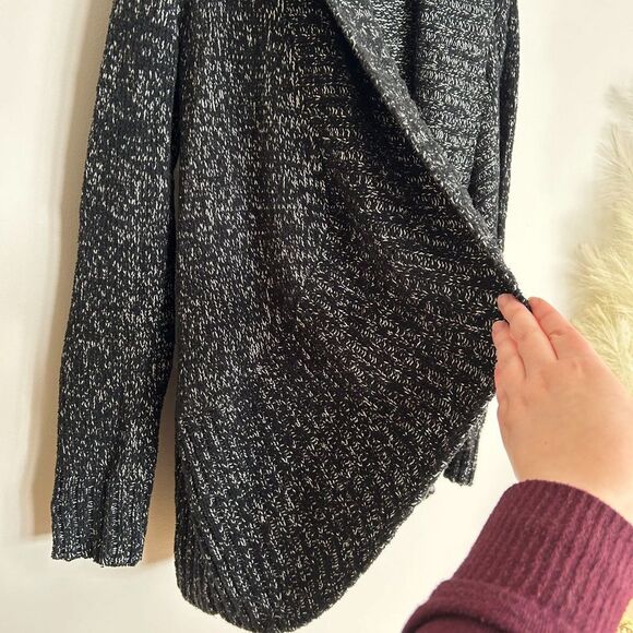 A New Day Marled Black Rounded Shawl Cardigan - Picture 4 of 7
